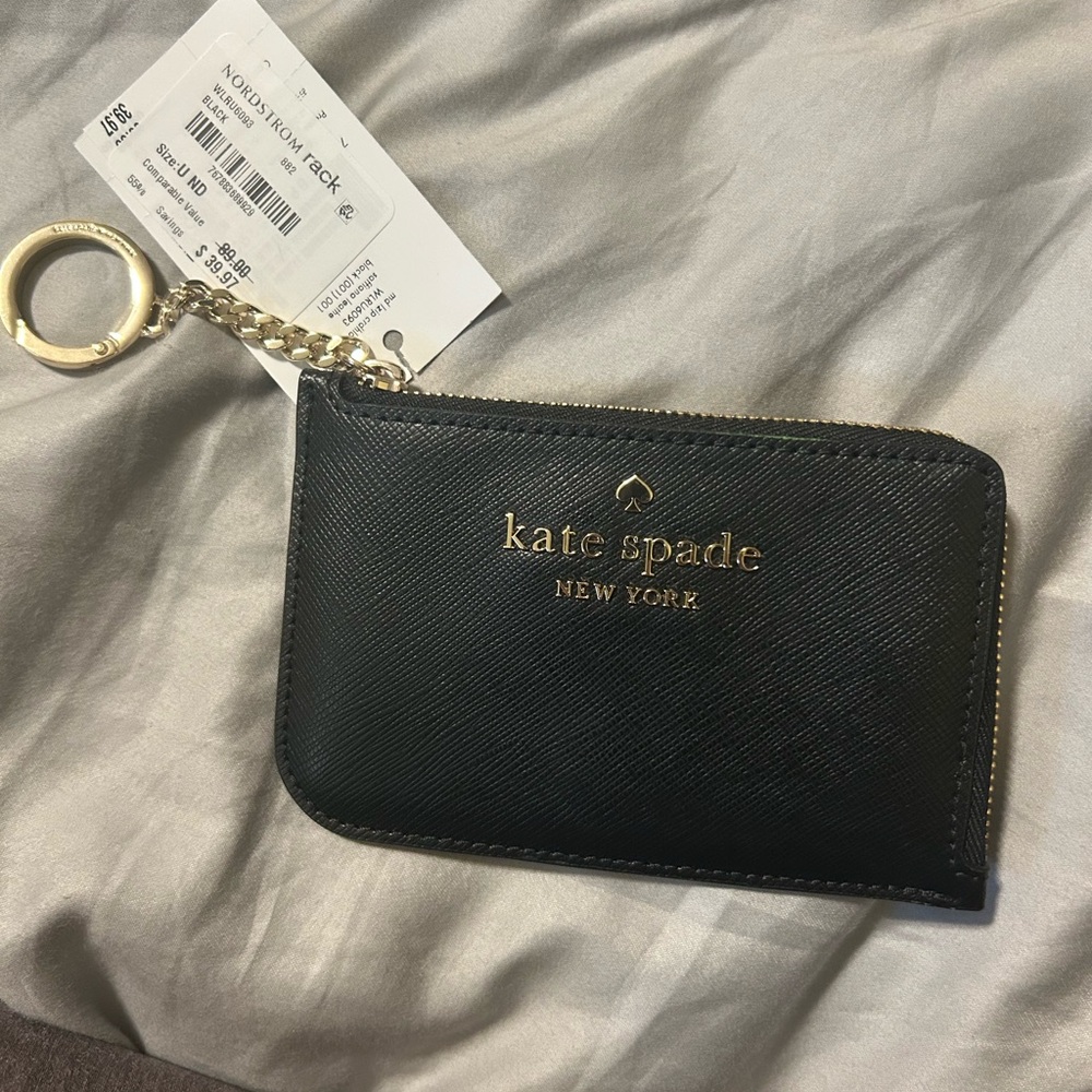 COPY - Kate Spade Black Card Holder with Gold Chain